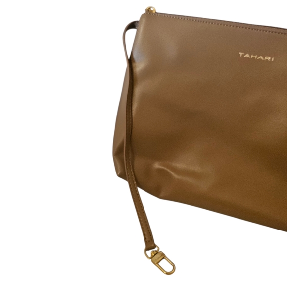 Beige and Gold Tahari Women's Wristlet - Picture 3 of 11